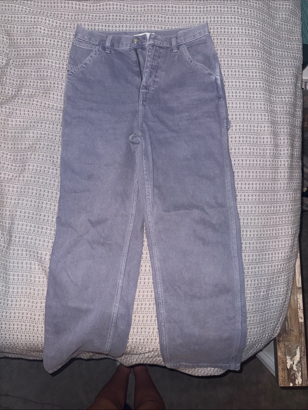 Topshop Straight-Leg Jeans in Faded Purple Gray